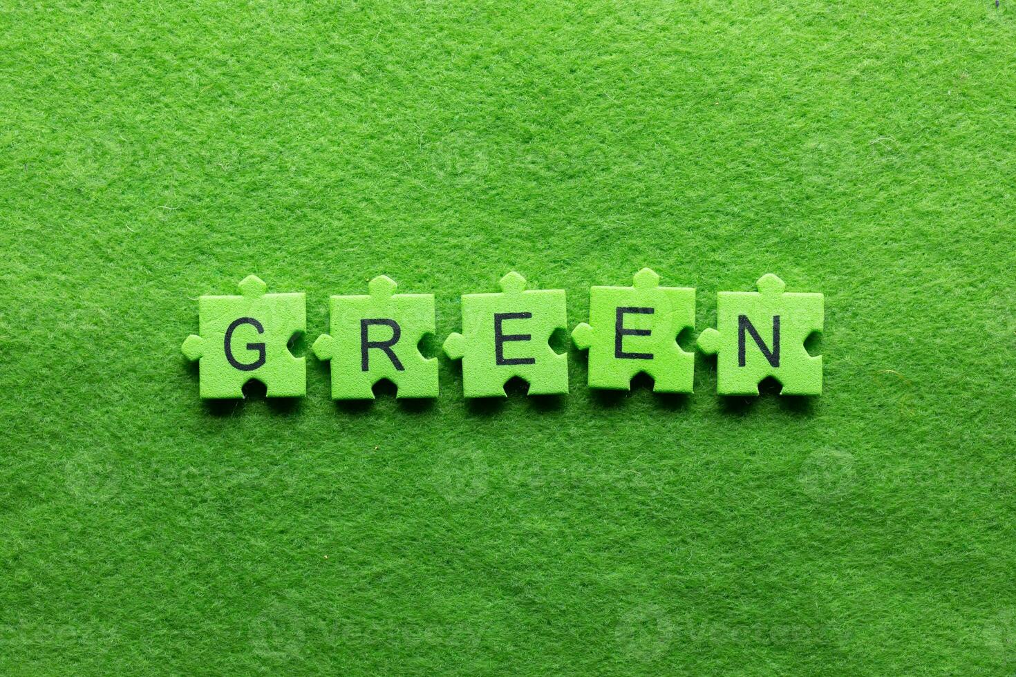 green word on green background photo