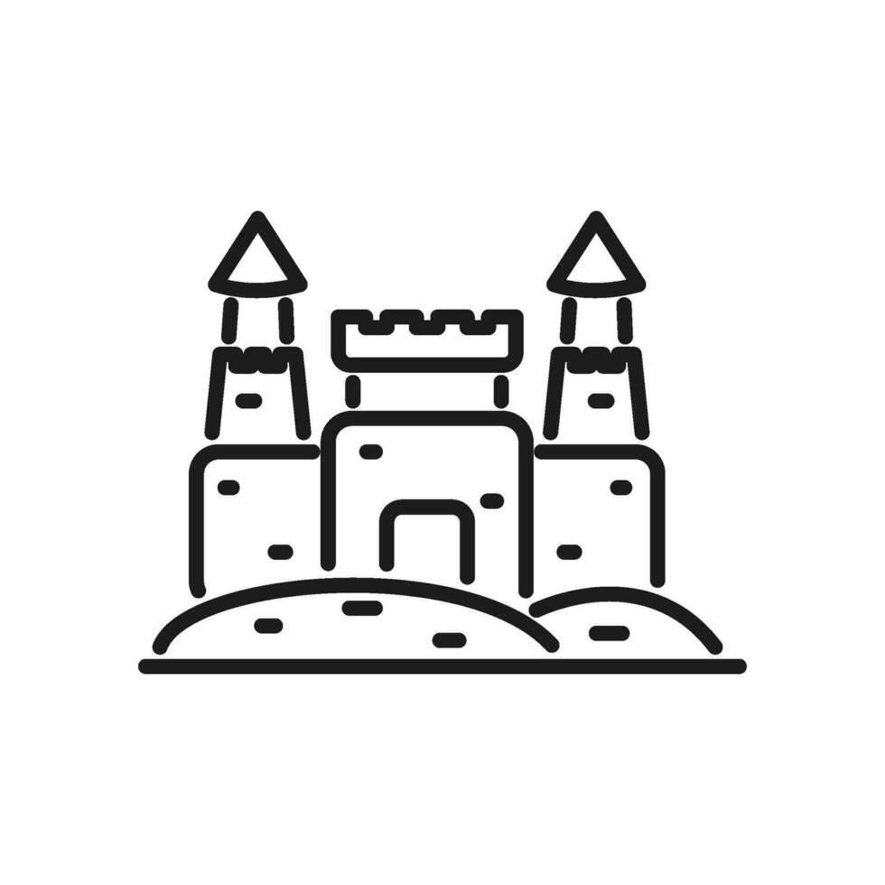 arena castillo vector icono en línea estilo