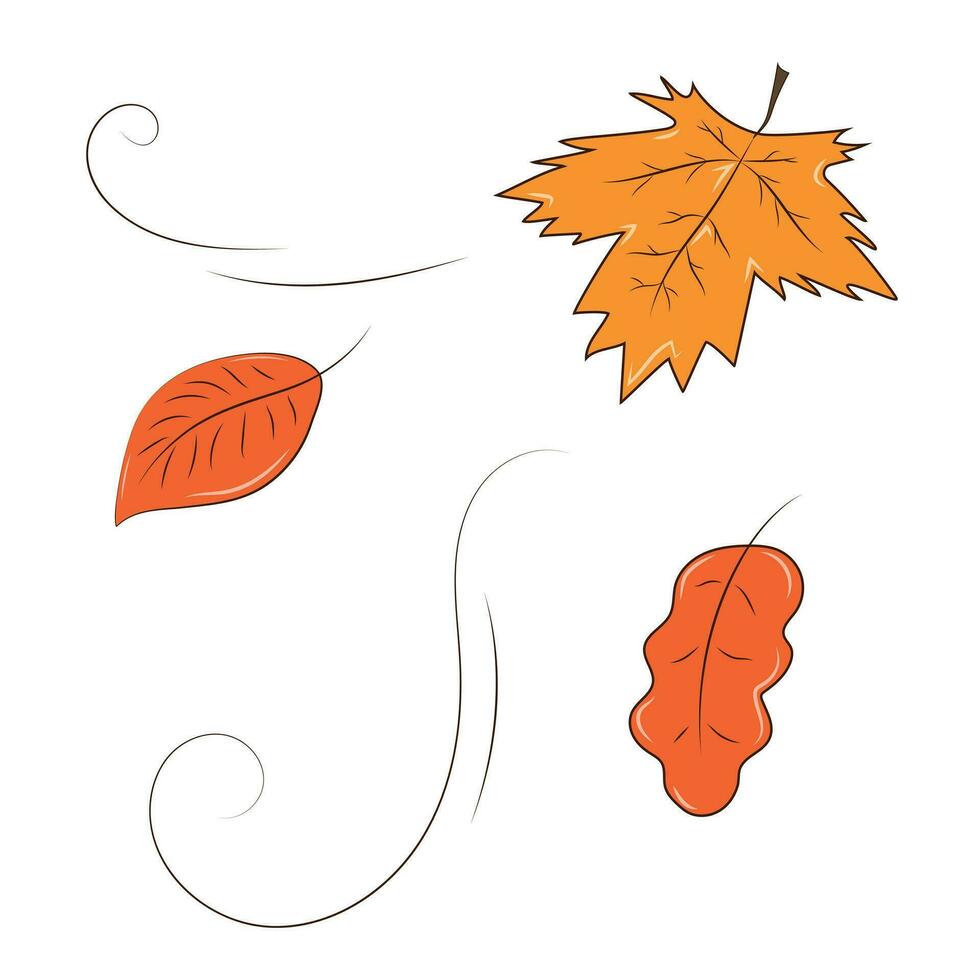 Cute clipart in autumn style with a leaves vector