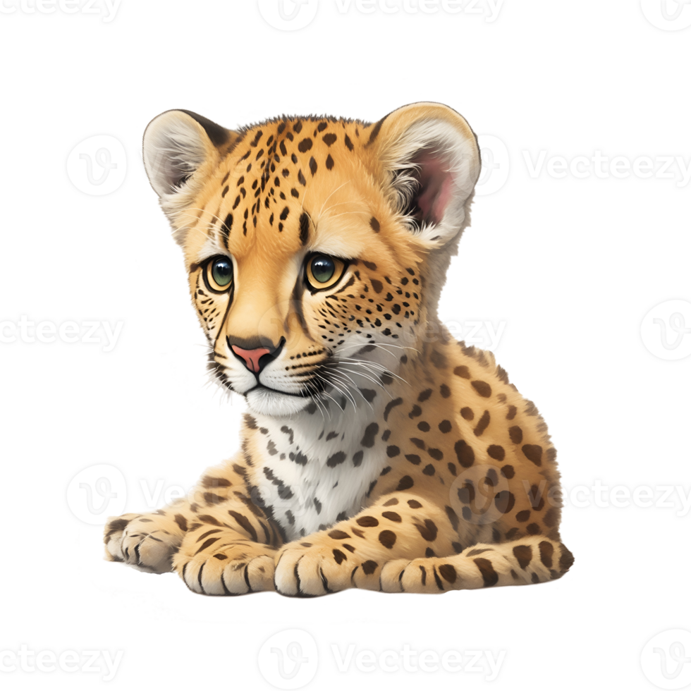 portrait of baby leopard AI Generative png