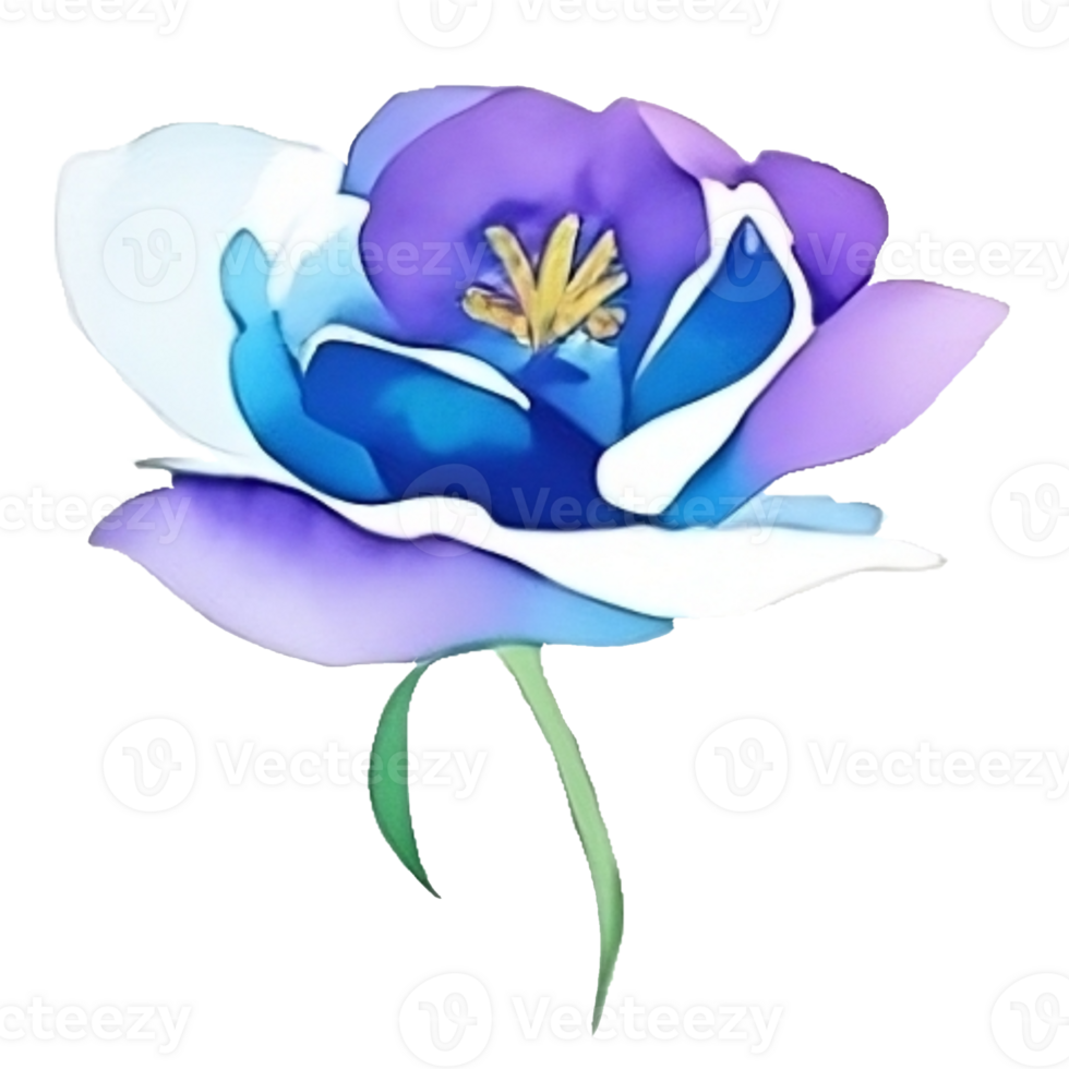 vattenfärg blomma huvud klämma konst ai generativ png