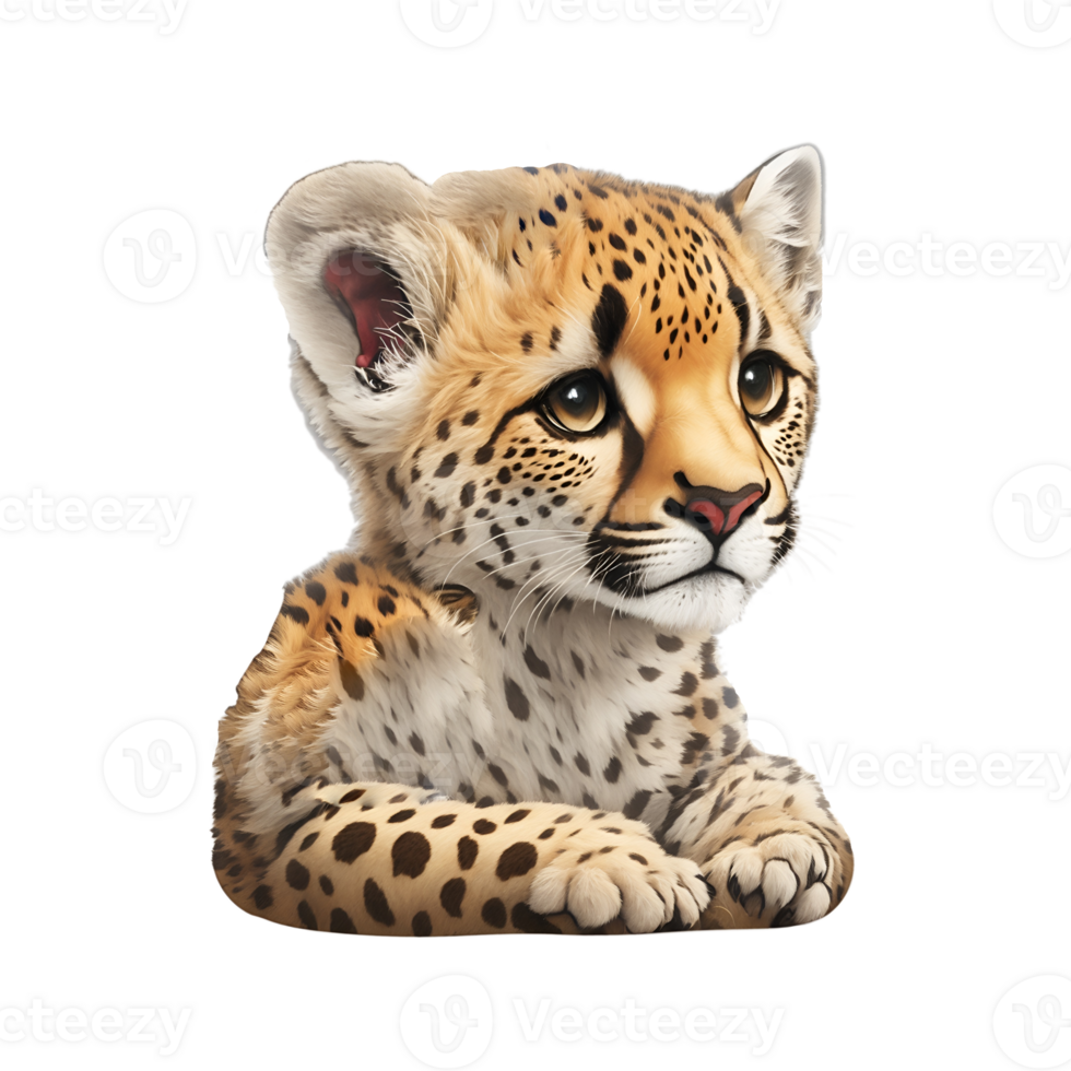 portrait of baby leopard AI Generative png