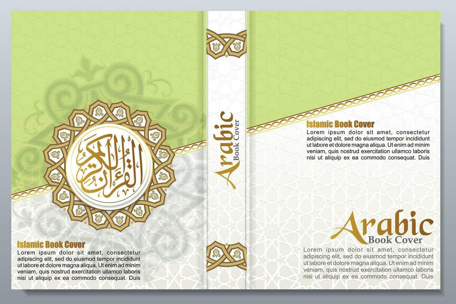 Arabic Pattern Book Cover Design, Islamic luxury design vector