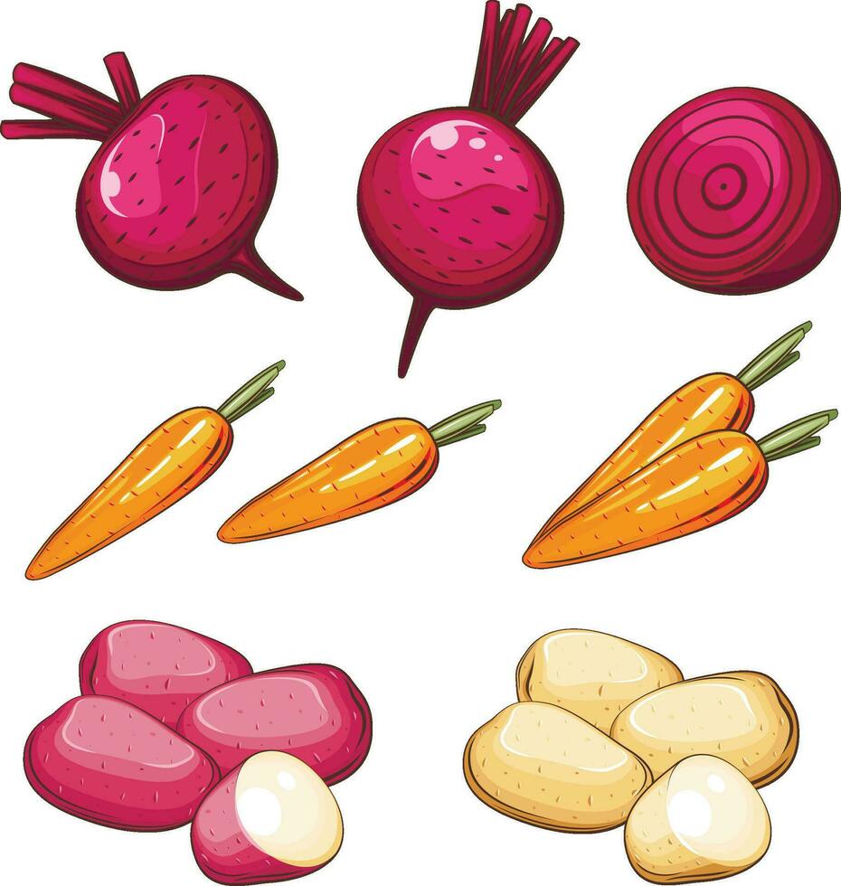 Fresh Vegetables Illustration,  Vegetables Mix vector