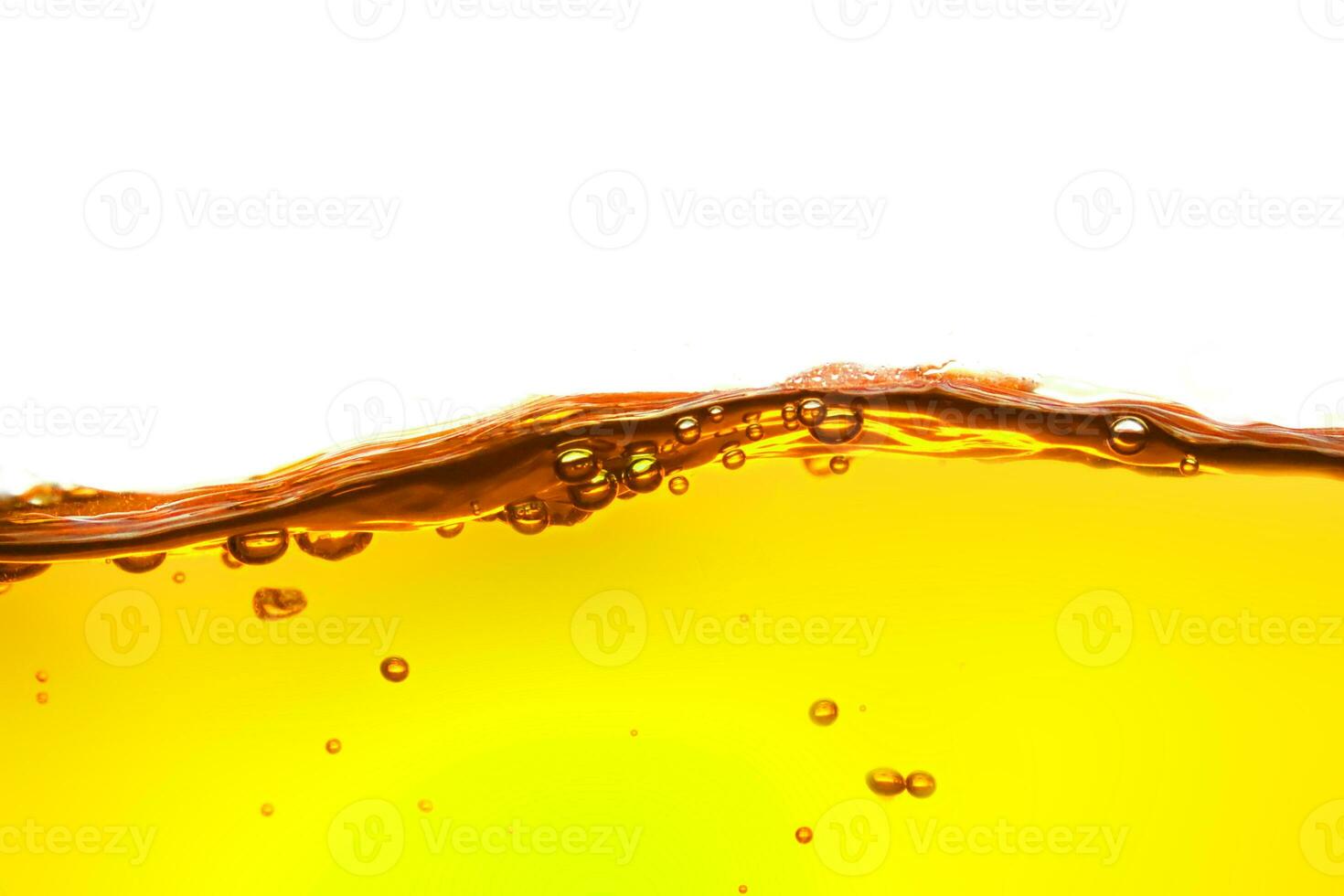 beautiful yellow-orange water waves and also beautiful bubbles, white background photo