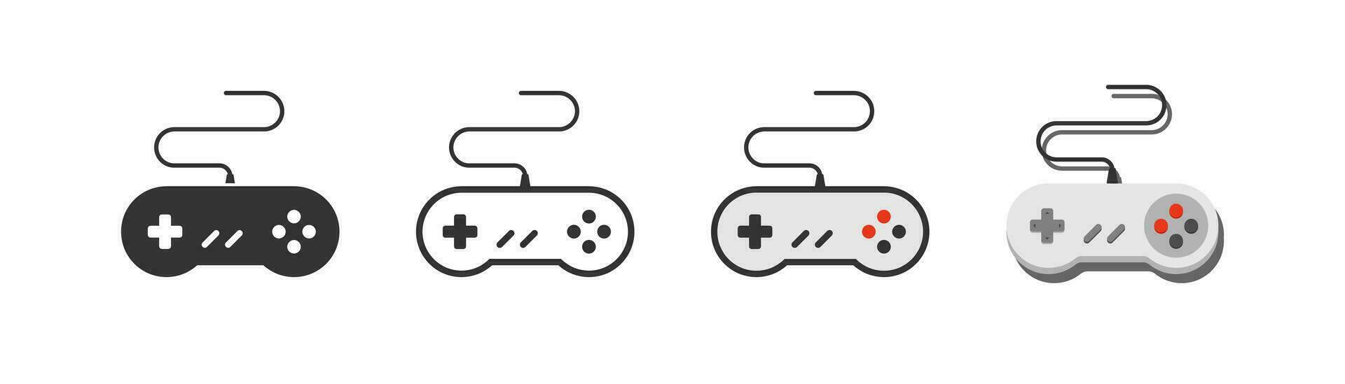 gamepad icono en ligero antecedentes. Clásico juego consola, palanca de mando símbolo. vieja escuela retro juego de azar signo. describir, departamento, y de colores estilo. plano diseño. vector ilustración.