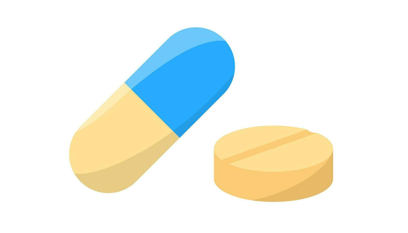 diferente pastillas icono en ligero antecedentes. medicamento, cuidado de la salud símbolo. analgésico, enfermedad, farmacia, vitamina señales. de colores con oscuridad estilo. plano diseño. vector ilustración