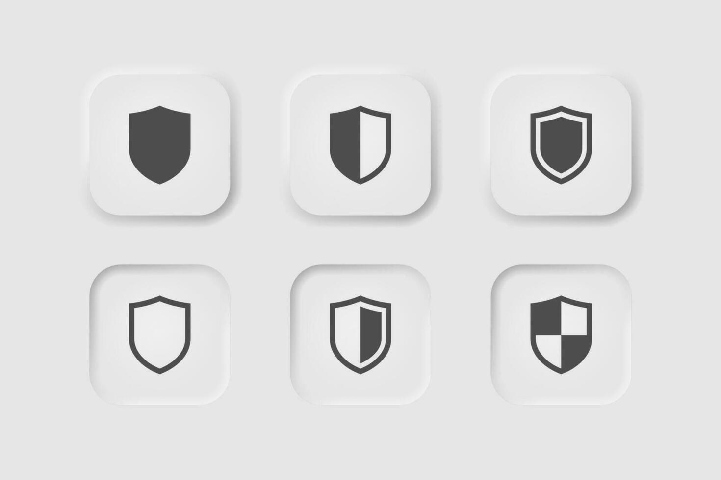 escudos icono en neumorfismo estilo. íconos para negocio, blanco ui, ux. proteger símbolo. seguridad, cortafuegos, seguridad. neumorfo estilo. vector ilustración.