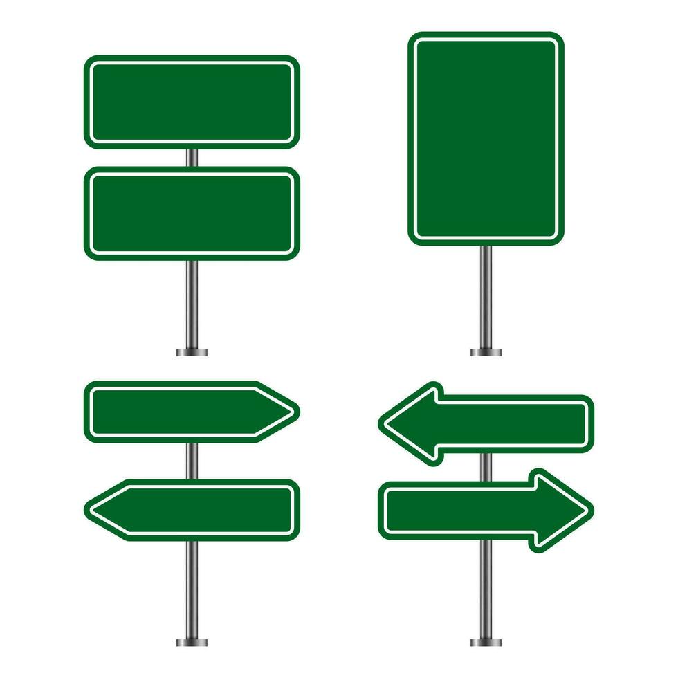 green traffic road sign, vector illustration