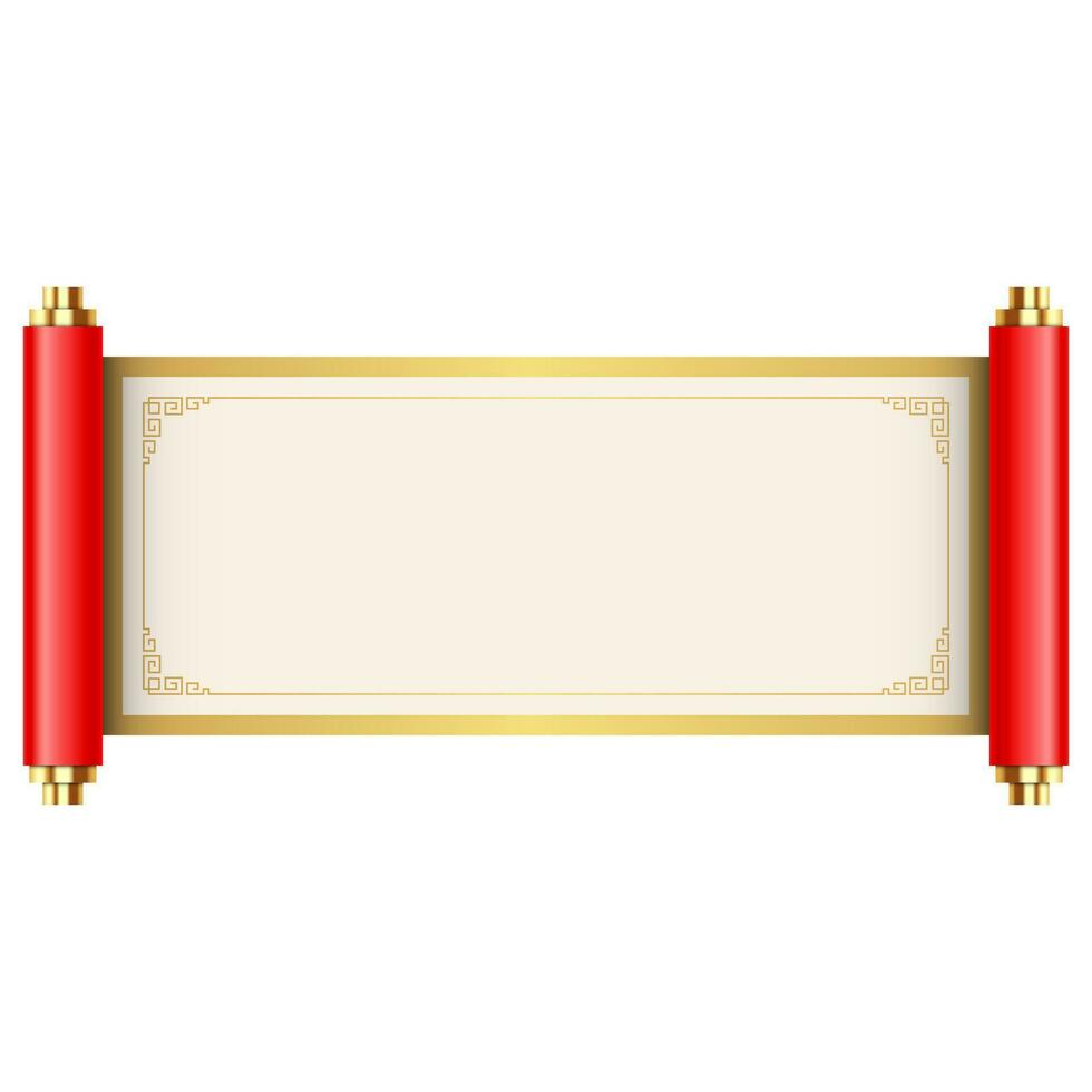 chinese papaer scroll, vector illustration