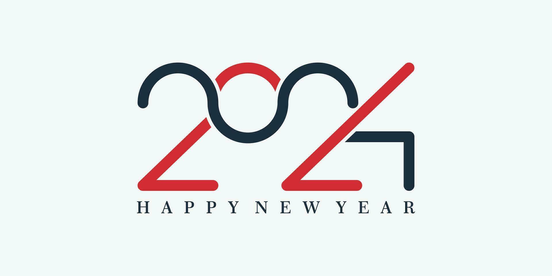 2024 happy new year logo design with 2024 number design vector