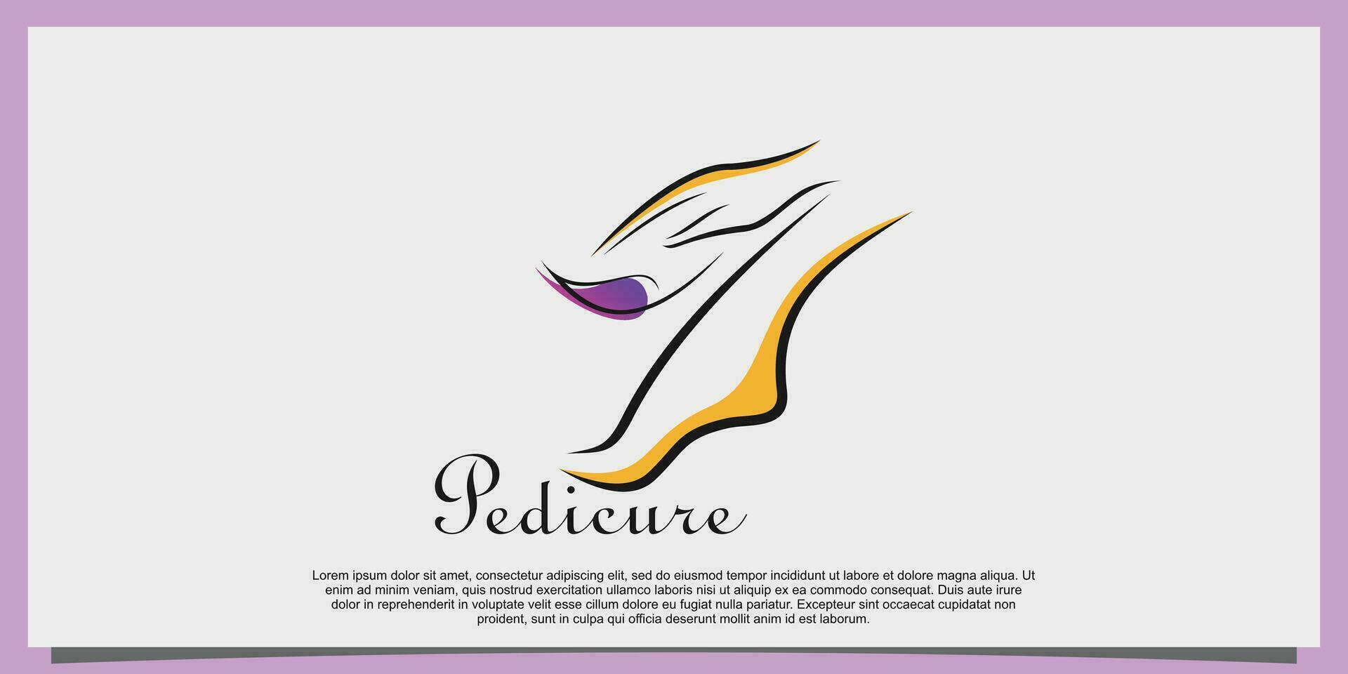 manicura pedicure logo con pie ilustrasi logo diseño vector