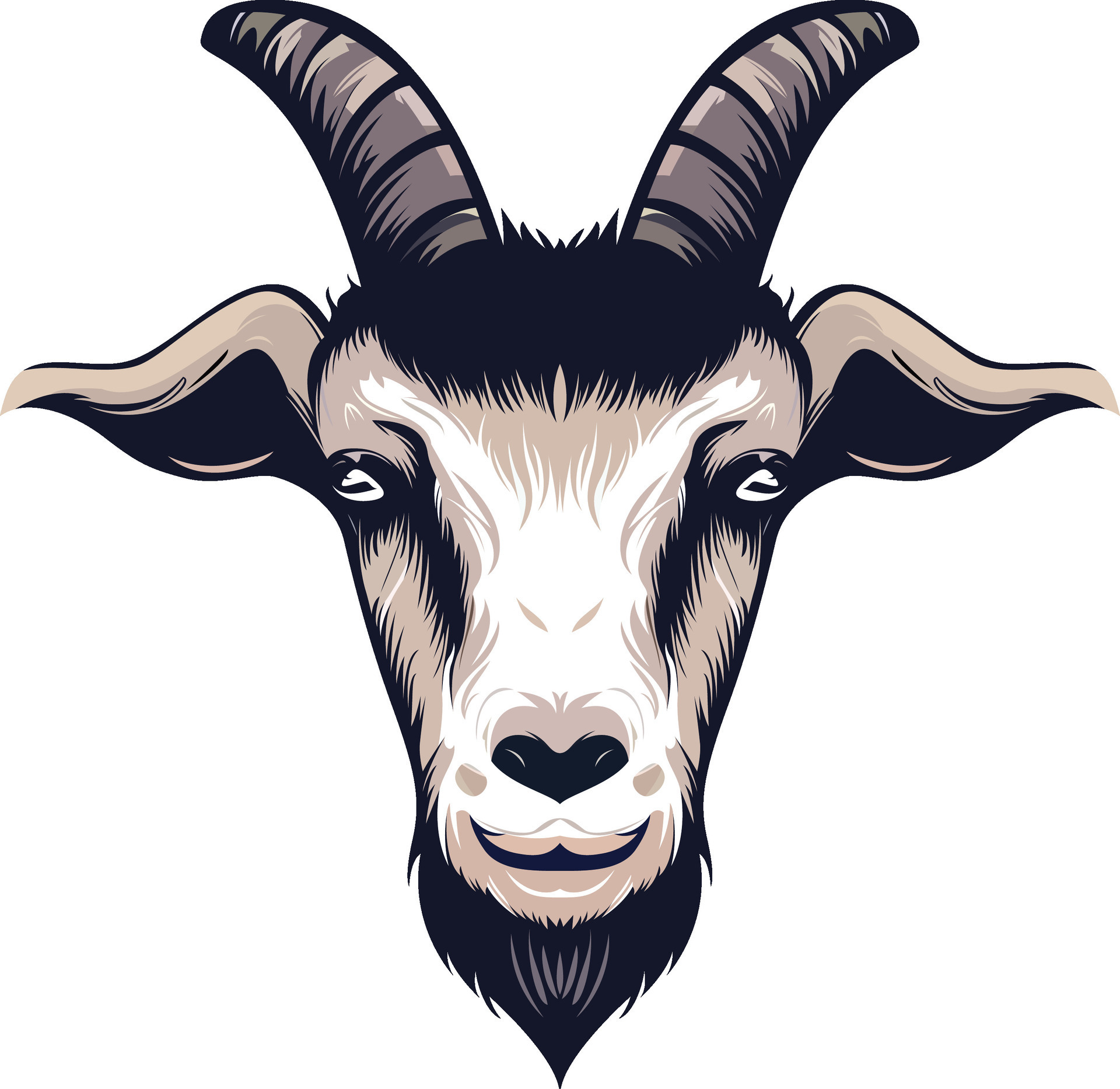 Goat head vector illustration, Goat head icon logo symbol stock vector