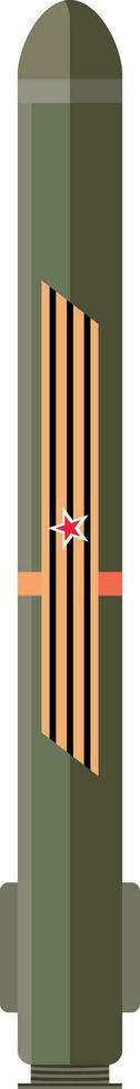 Russian icbm missile or intercontinental ballistic missile flat style vector image