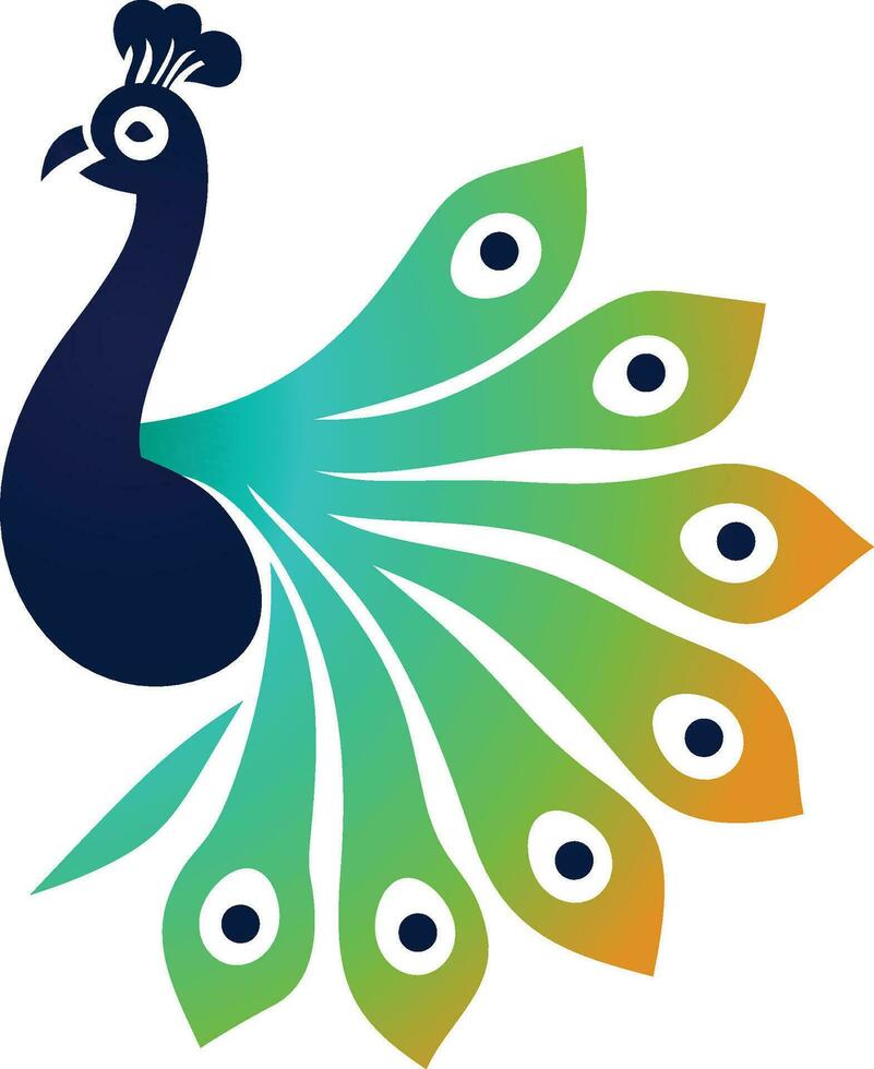 pavo real sencillo empresa logo plantilla, logo símbolo, acortar arte, pavo real empresa logo valores vector imagen