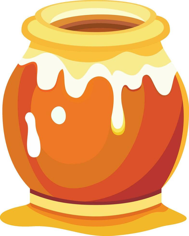 Honeypot vector illustration honey jar vector icon pot organic products for logo flat style vector image