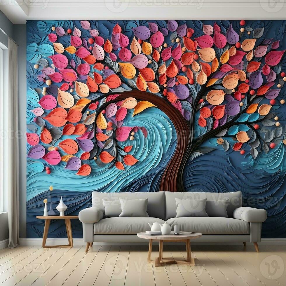 Multicolor 3D Wallpaper, For Wall Decor