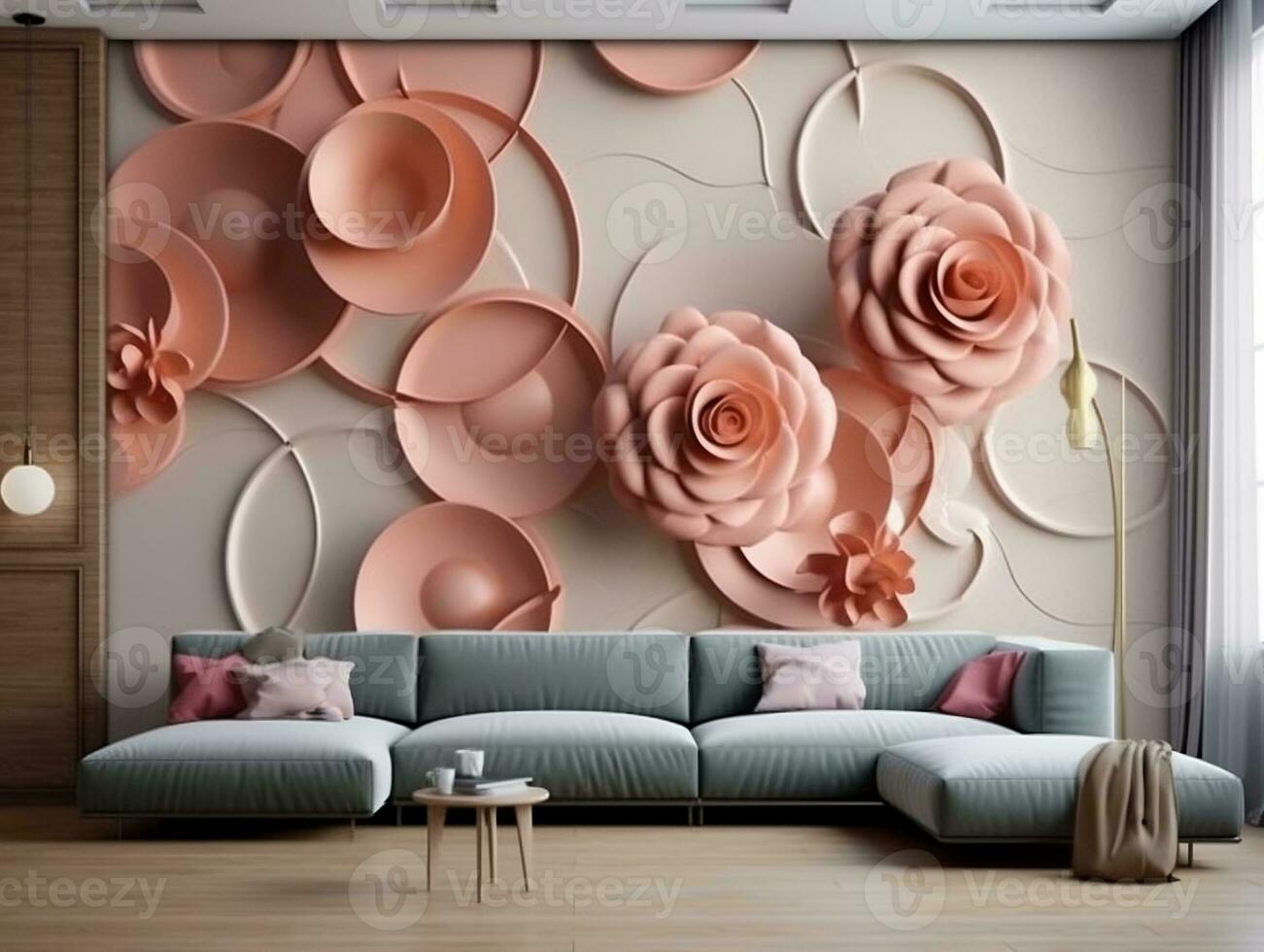 Beautiful Modern Mural Painting Wall art Decor in Living Room with