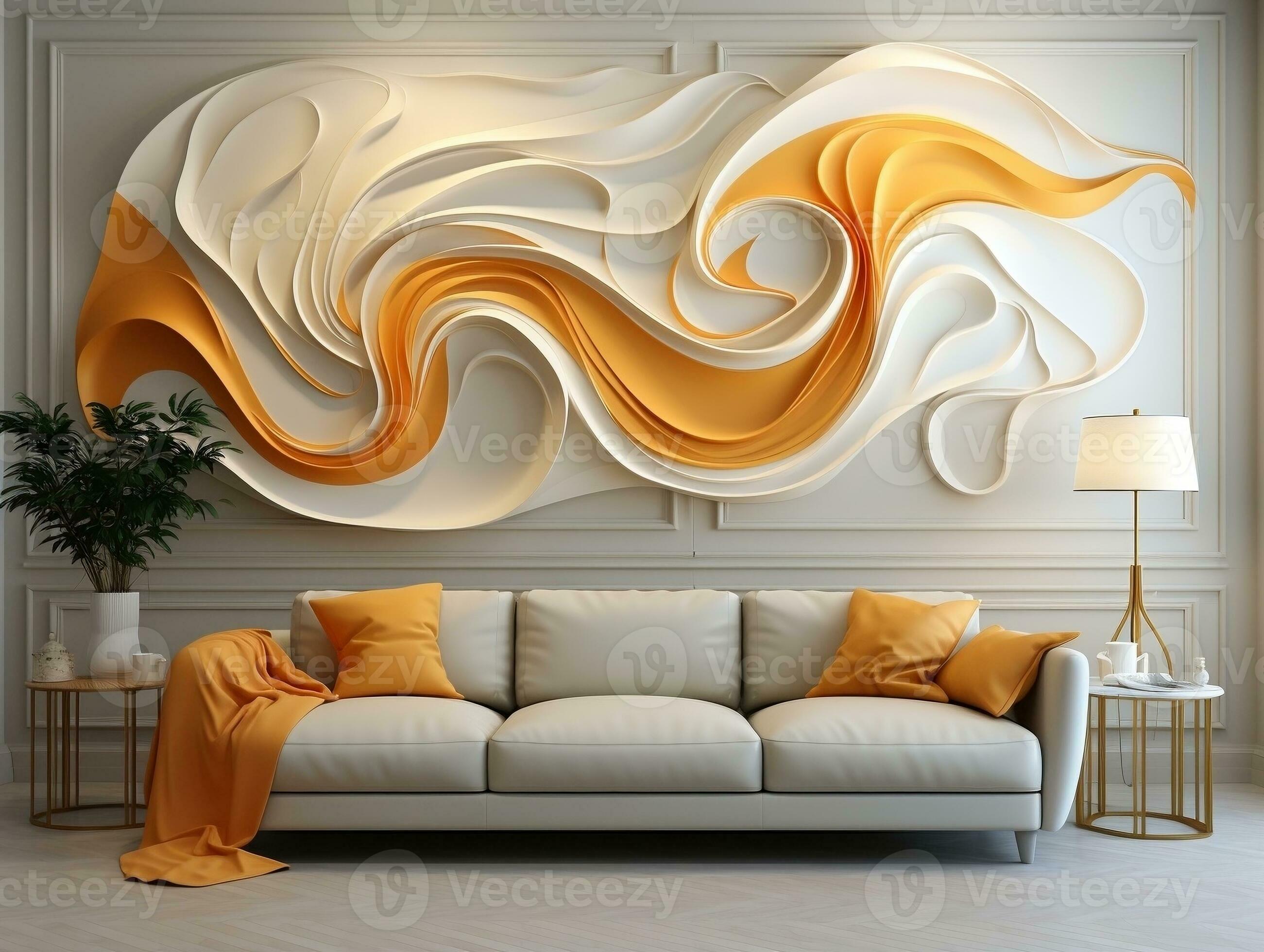 moderno 3d abstracción fondo de pantalla para paredes lujo dorado y blanco  fondo, interior hogar mural pintura pared Arte para vivo habitación  generativo ai 27421348 Foto de stock en Vecteezy