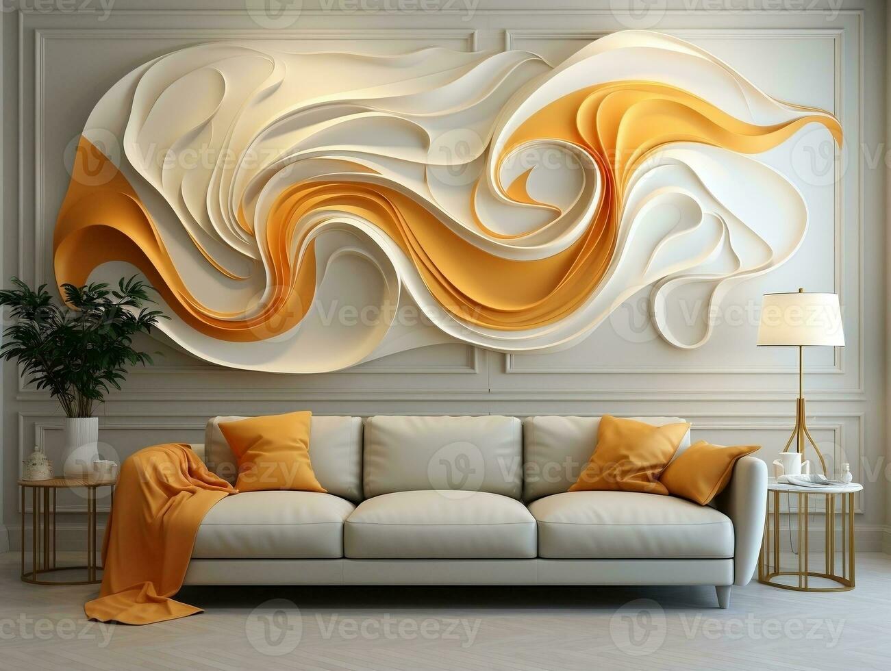 Modern 3D Abstraction Wallpaper for Walls Luxury Golden and White