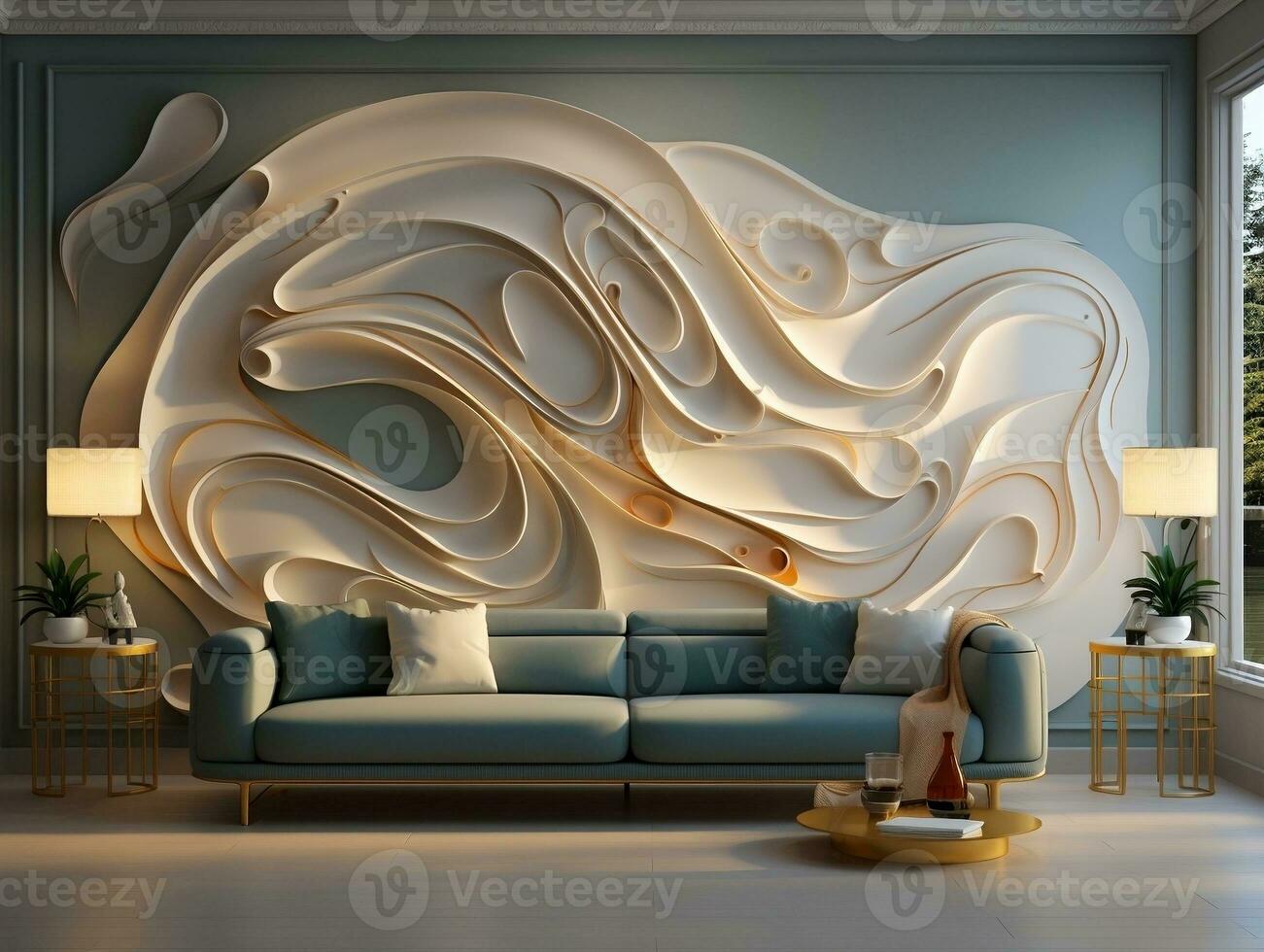 Modern 3D Abstraction Wallpaper for Walls Luxury Golden and White  Background, Interior Home Mural Painting wall art for Living Room  generative ai 27421367 Stock Photo at Vecteezy