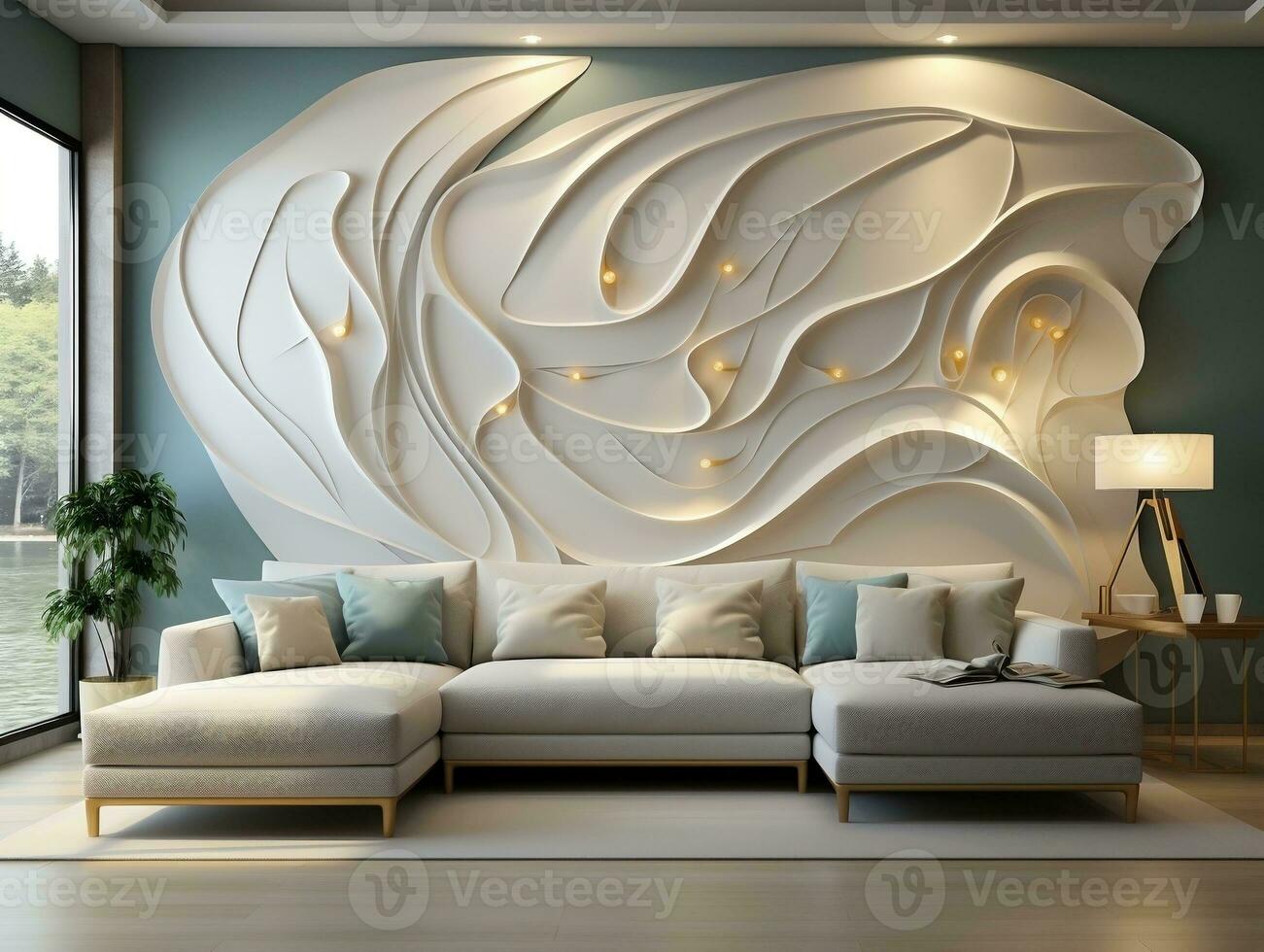 Modern 3D Abstraction Wallpaper for Walls Luxury Golden and White