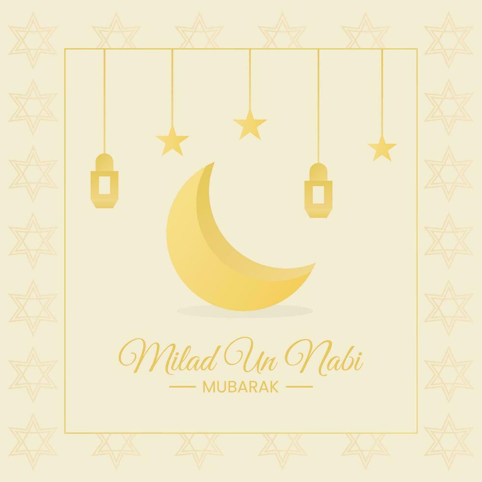 Eid Milad Un Nabi Mubarak Greeting Card Or Post Template. Happy Eid Milad un Nabi. 12th Rabi Ul Awal 1445. vector