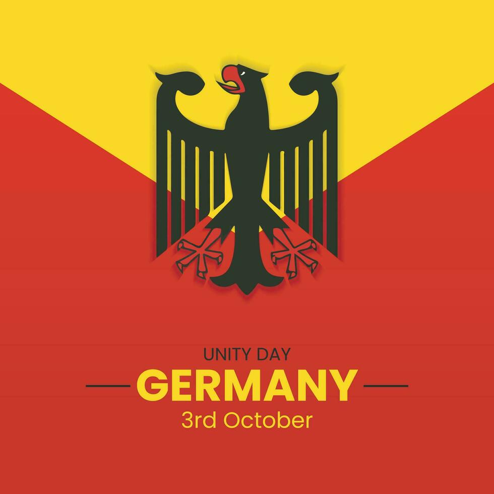 Germany Unity Day. Happy Unity Day Germany 3rd October. Unity Day Greeting Card, Banner or Poster Template. vector