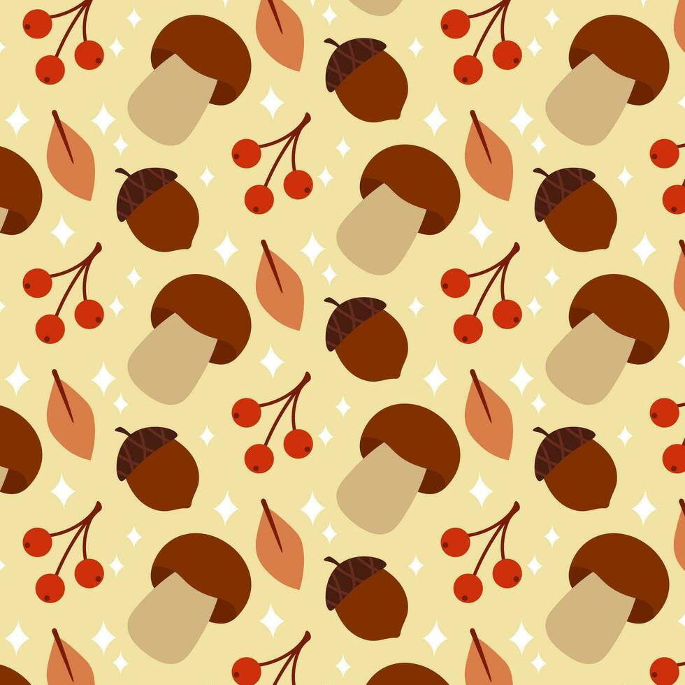 Autumn Pattern. Cozy Background. Vector Illustration In Flat Style