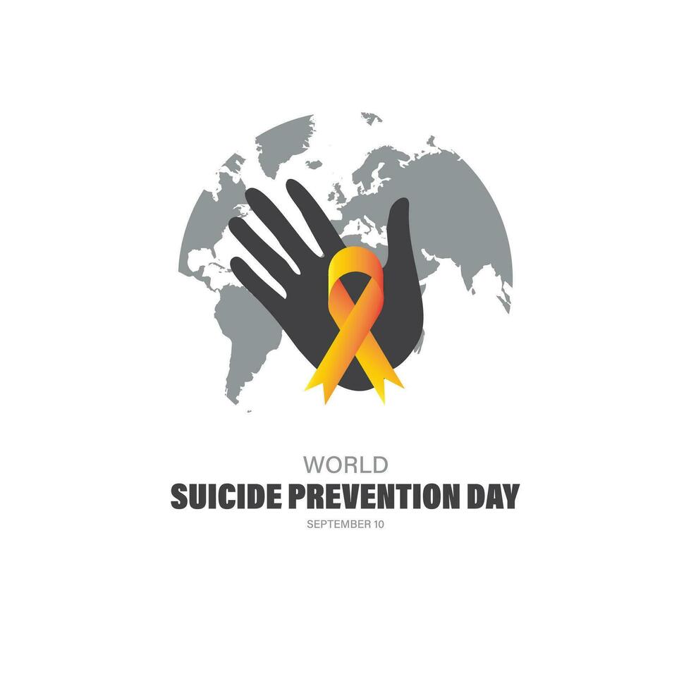 World Suicide Prevention Day September 10 background vector illustration