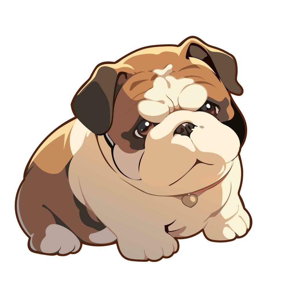 Dog on a white background. Cute animal in cartoon style. vector