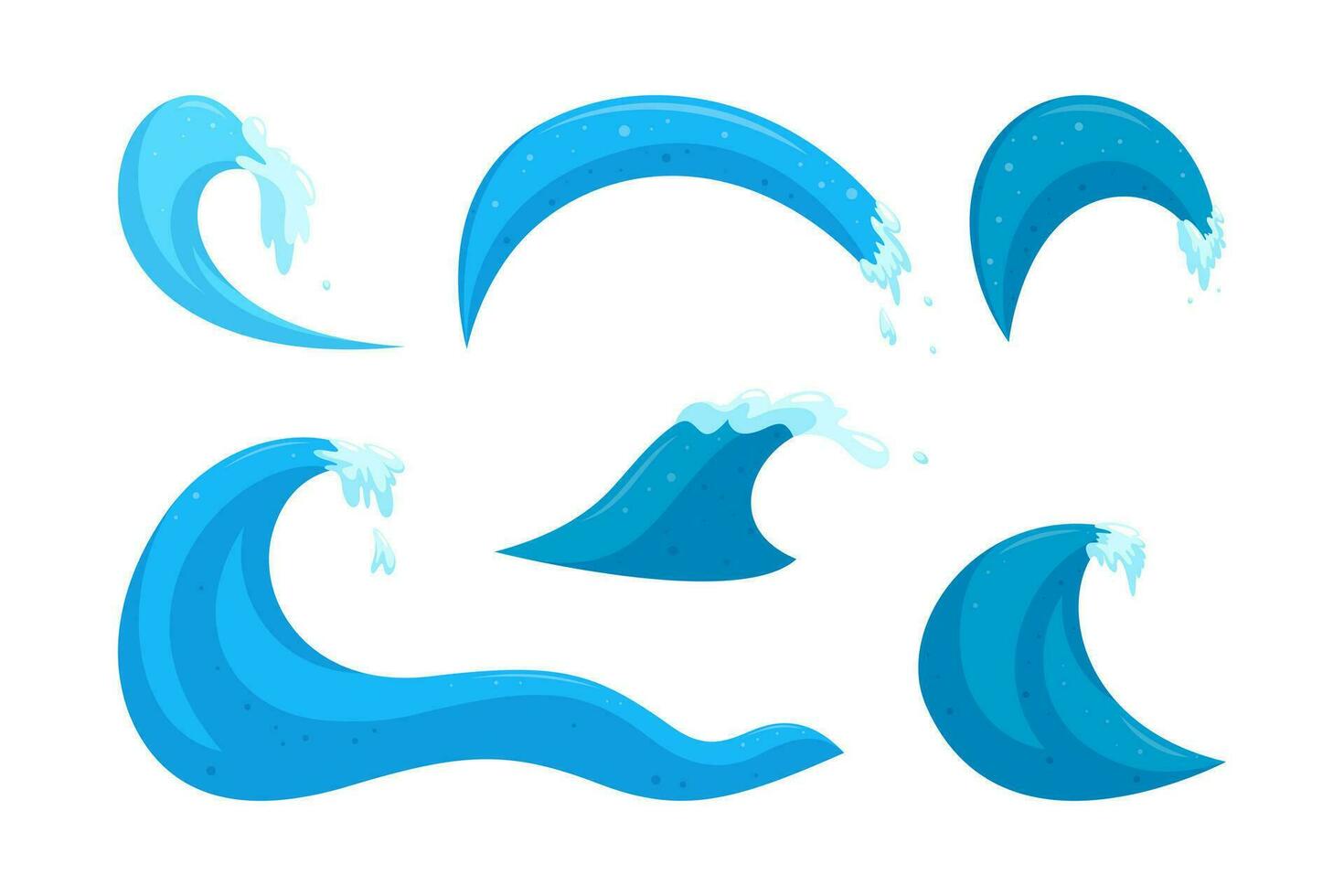 Tropical tsunami wave in cartoon style. Ocean surfing wave forming a barrel. Vector illustration