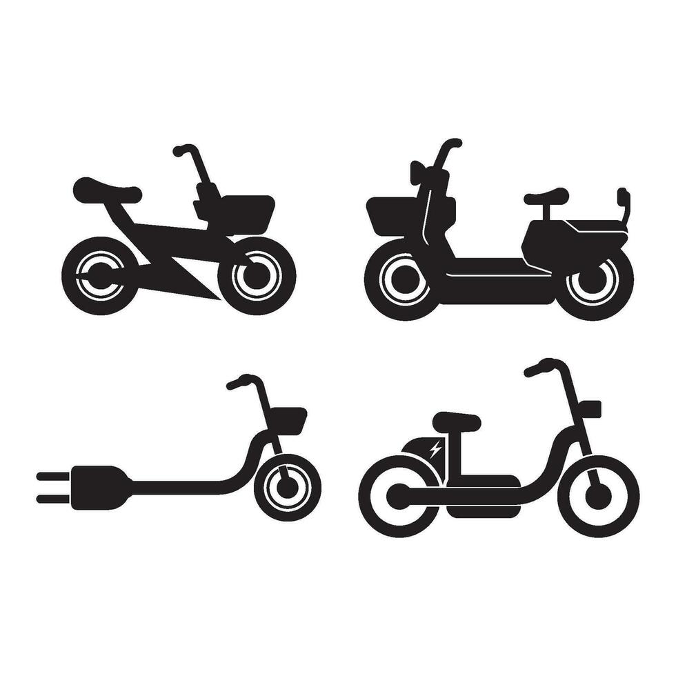 eléctrico bicicleta logo icono, sencillo diseño vector ilustración