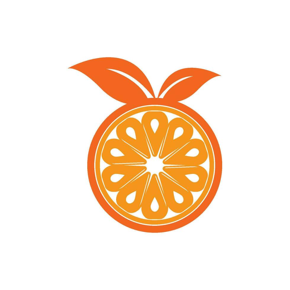 Orange fruit logo Vector illustration template design