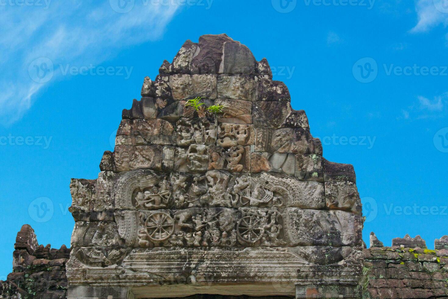 Bas relief of a gopura at Preah Khan in Siem Reap photo
