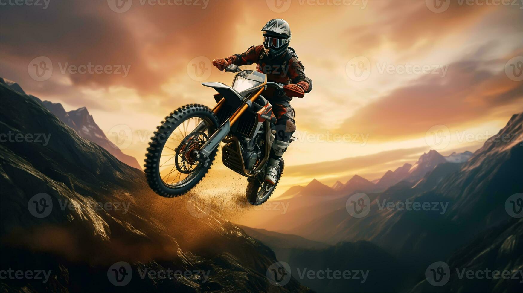 Motorcycle rider riding on the highway road. Extreme sport concept. bike race on track photo