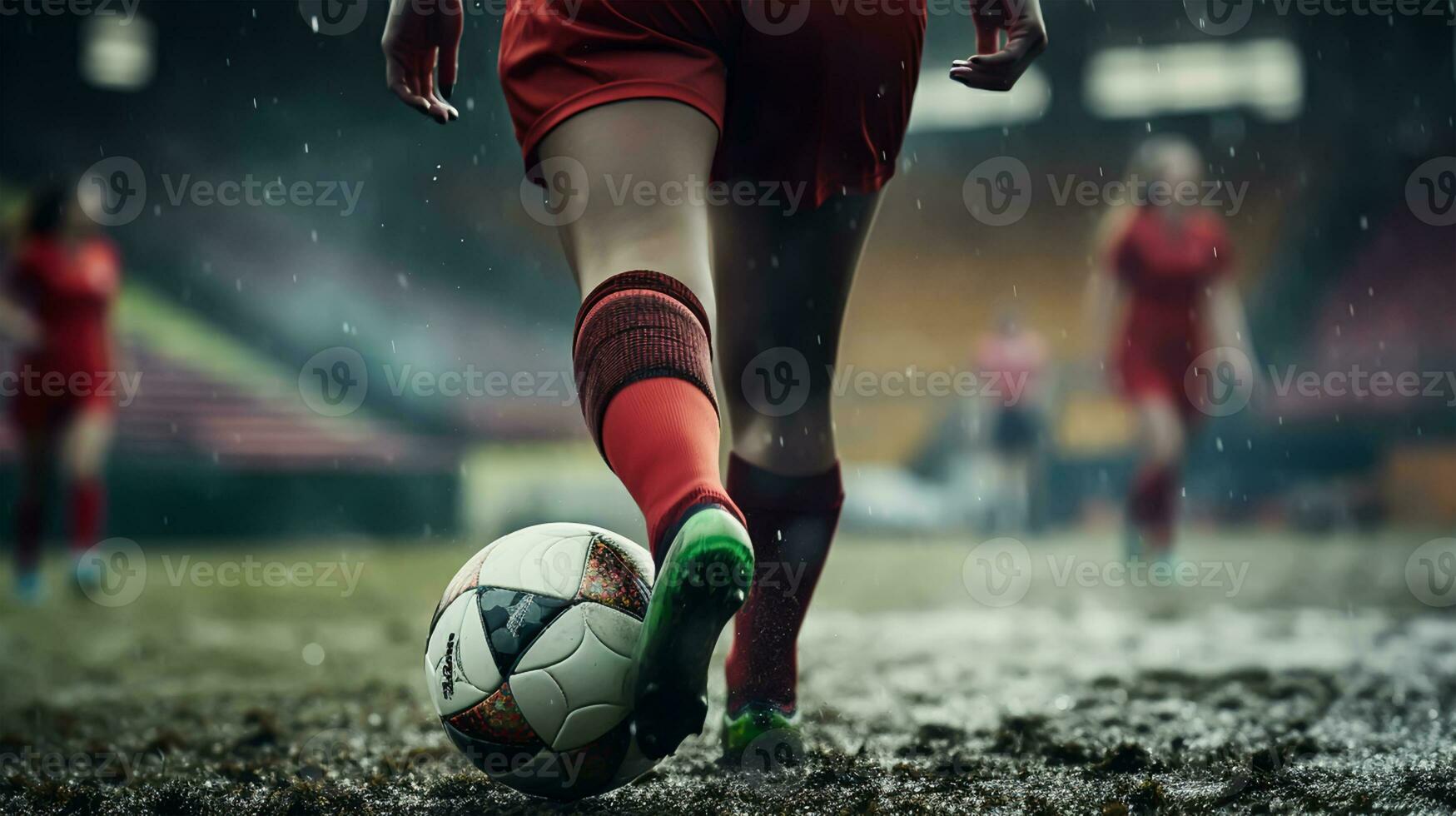 niño jugando fútbol americano en el campo. pequeño chico pateando un fútbol pelota. foto