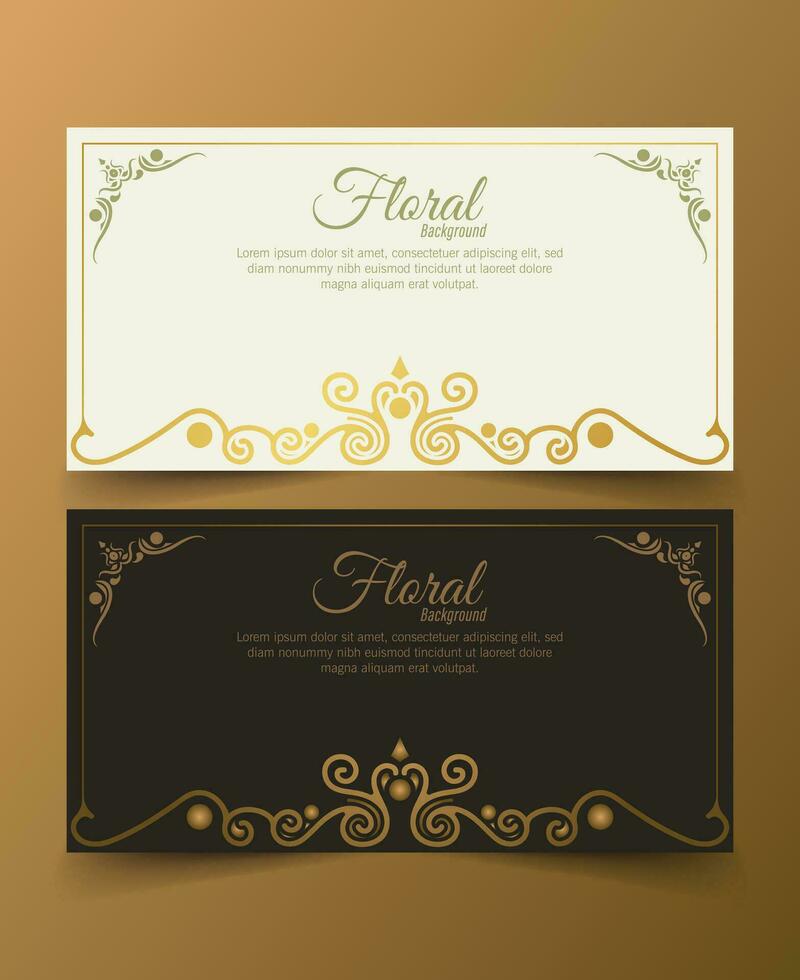 Luxury gold decorative floral frame background vector