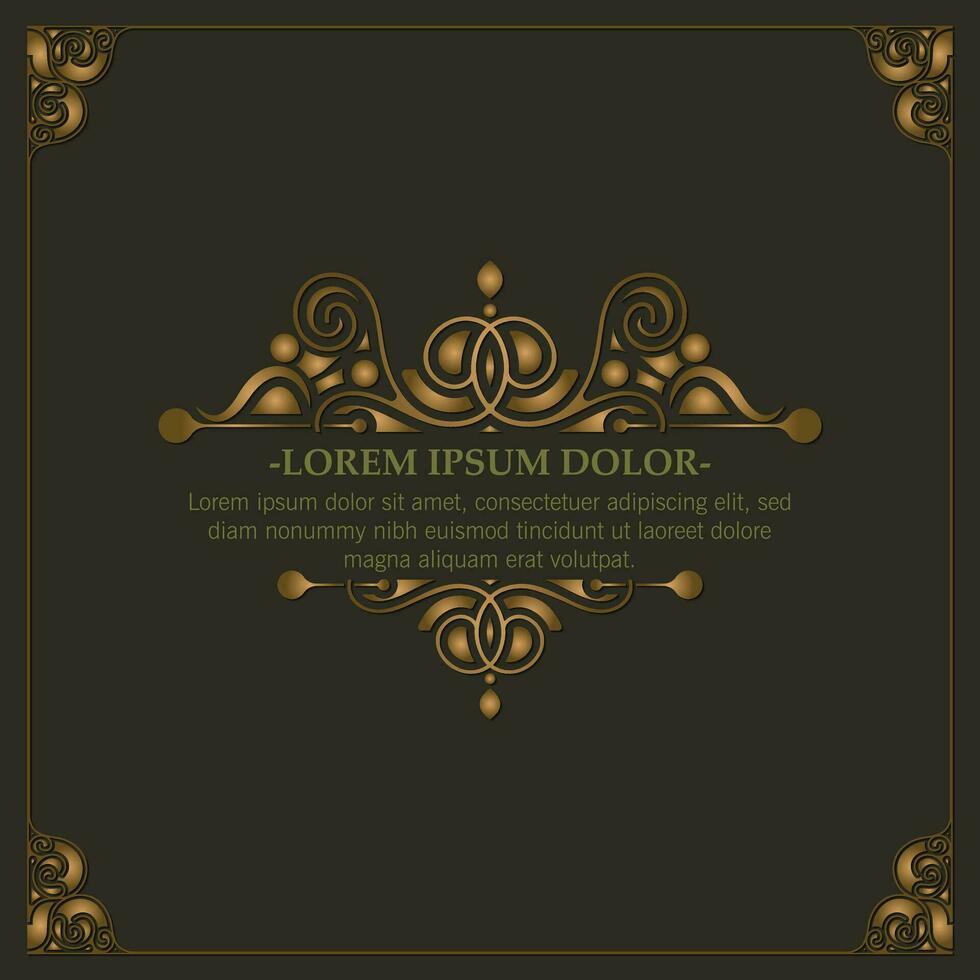 Luxury calligraphy ornament frame line design vector