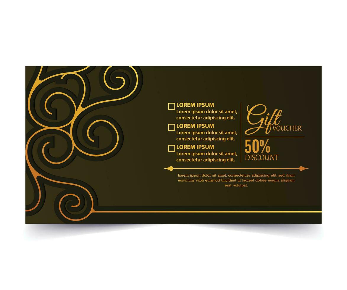 Menu restaurant luxury gift voucher design template vector