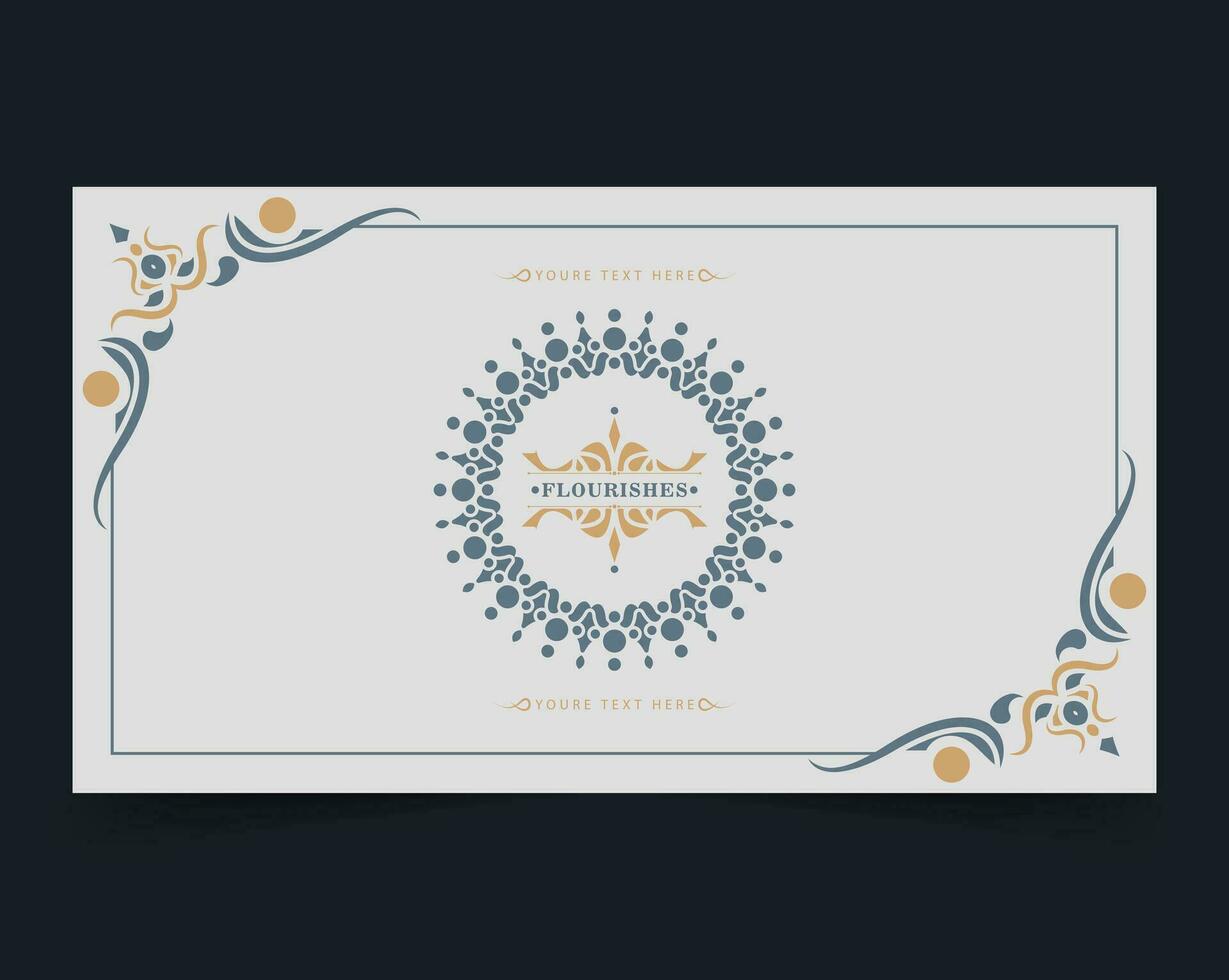 vistoso ornamento saludo tarjeta vector modelo