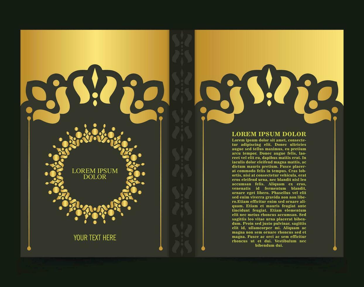 Luxury ornamental book cover design vector