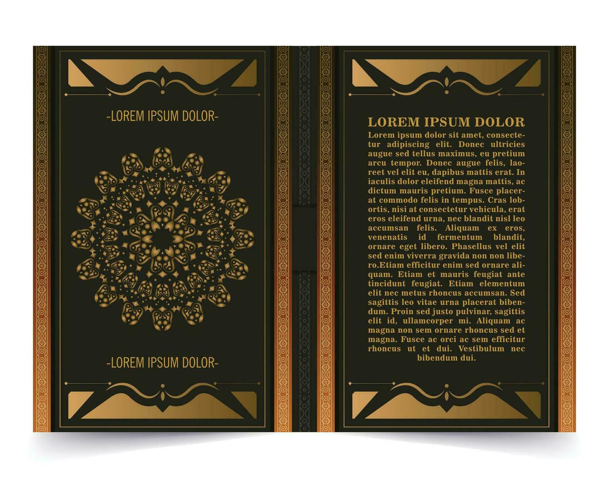 Luxury ornamental book cover design vector