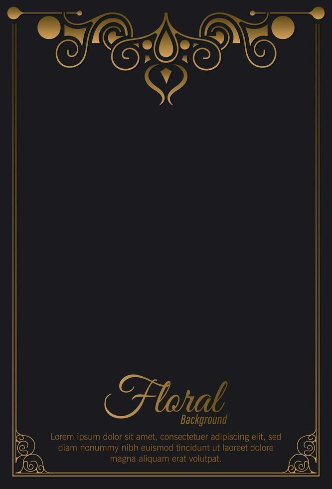 fondo de marco floral decorativo dorado de lujo vector