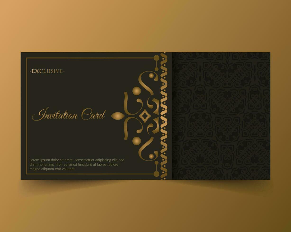 elegante invitación de boda con motivo de patrón vector