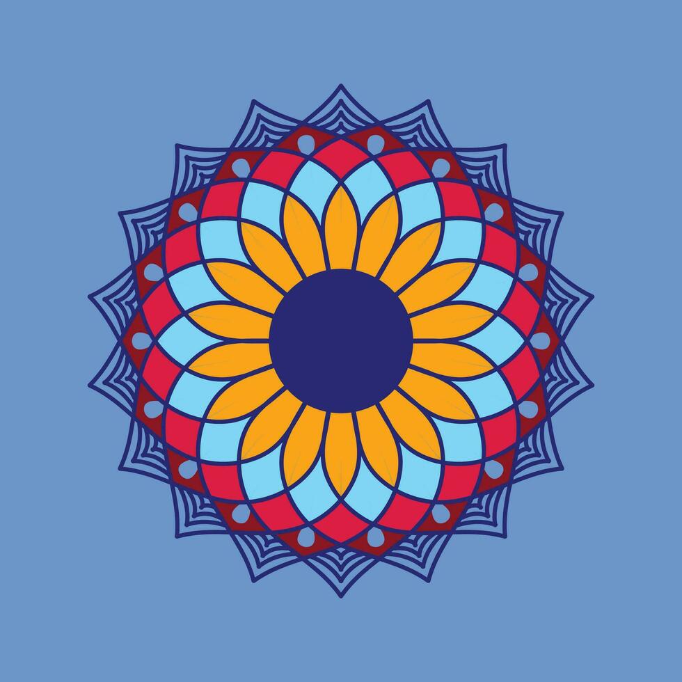 circular modelo en formar de mandala con flor para alheña, tatuaje, decoración. decorativo ornamento en étnico oriental estilo. mano dibujado antecedentes. islam, Arábica, indio. mandalas para colorante libro. vector