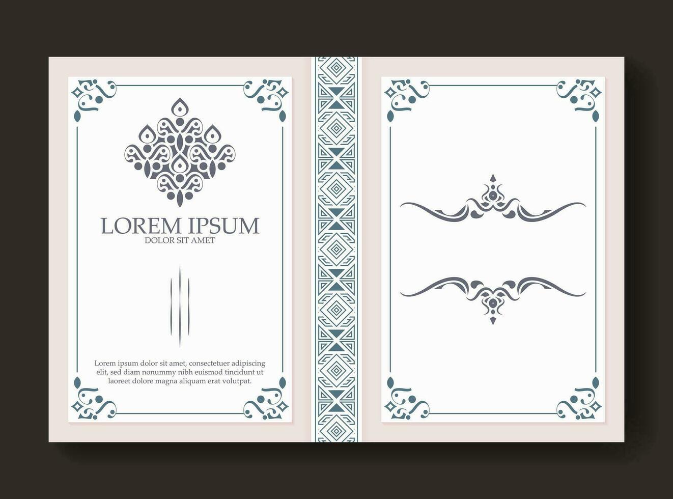 Classic ornamental book cover design vector