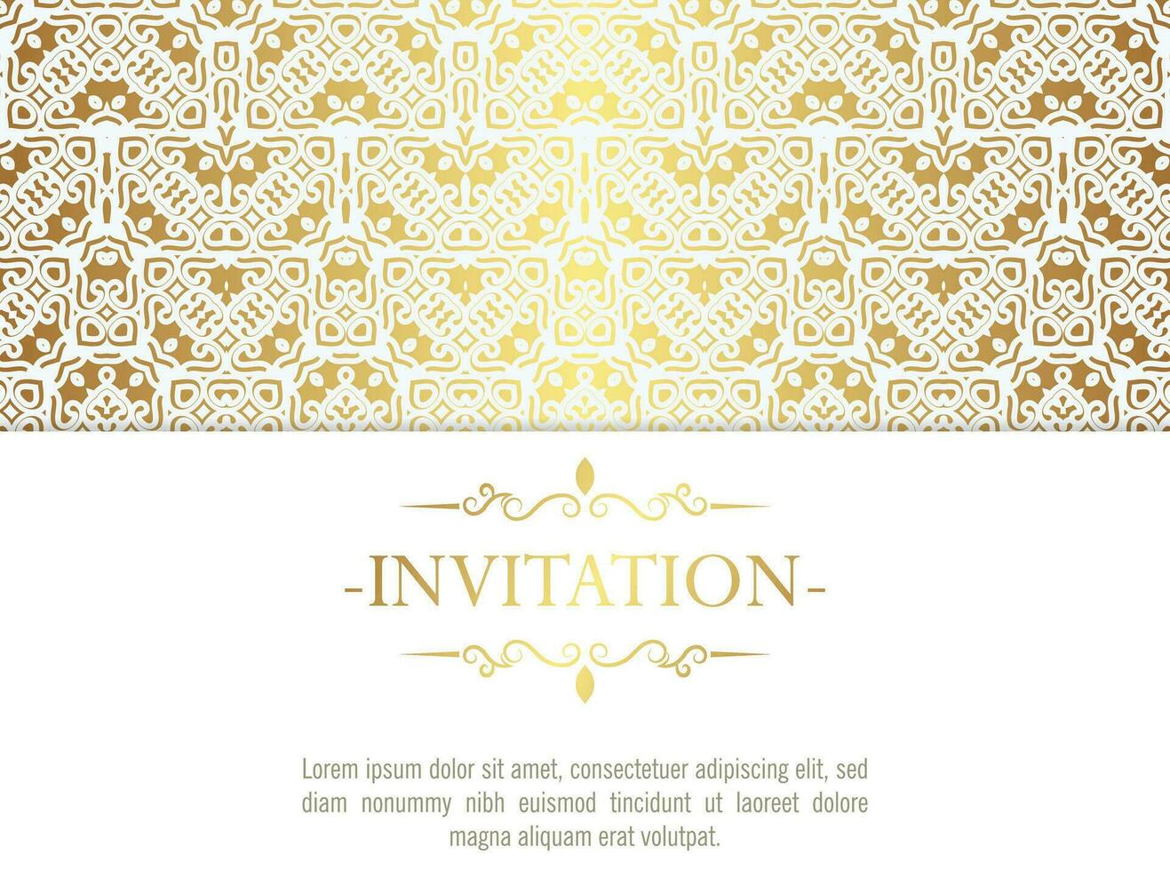 patrón ornamental de lujo blanco invitación fondo estilo vector