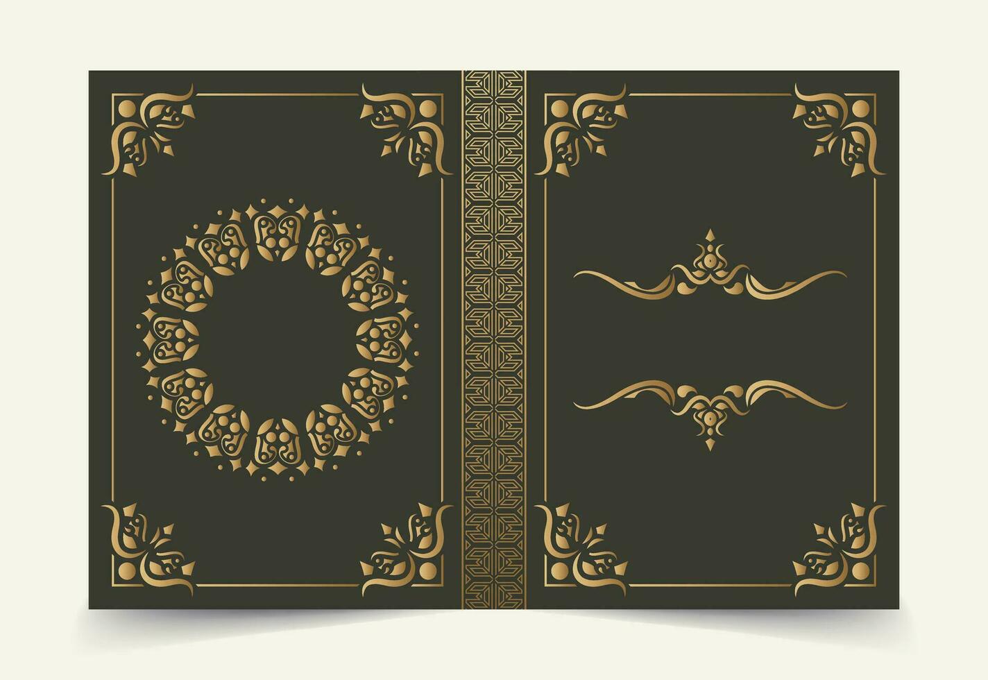 Luxury ornamental book cover design vector