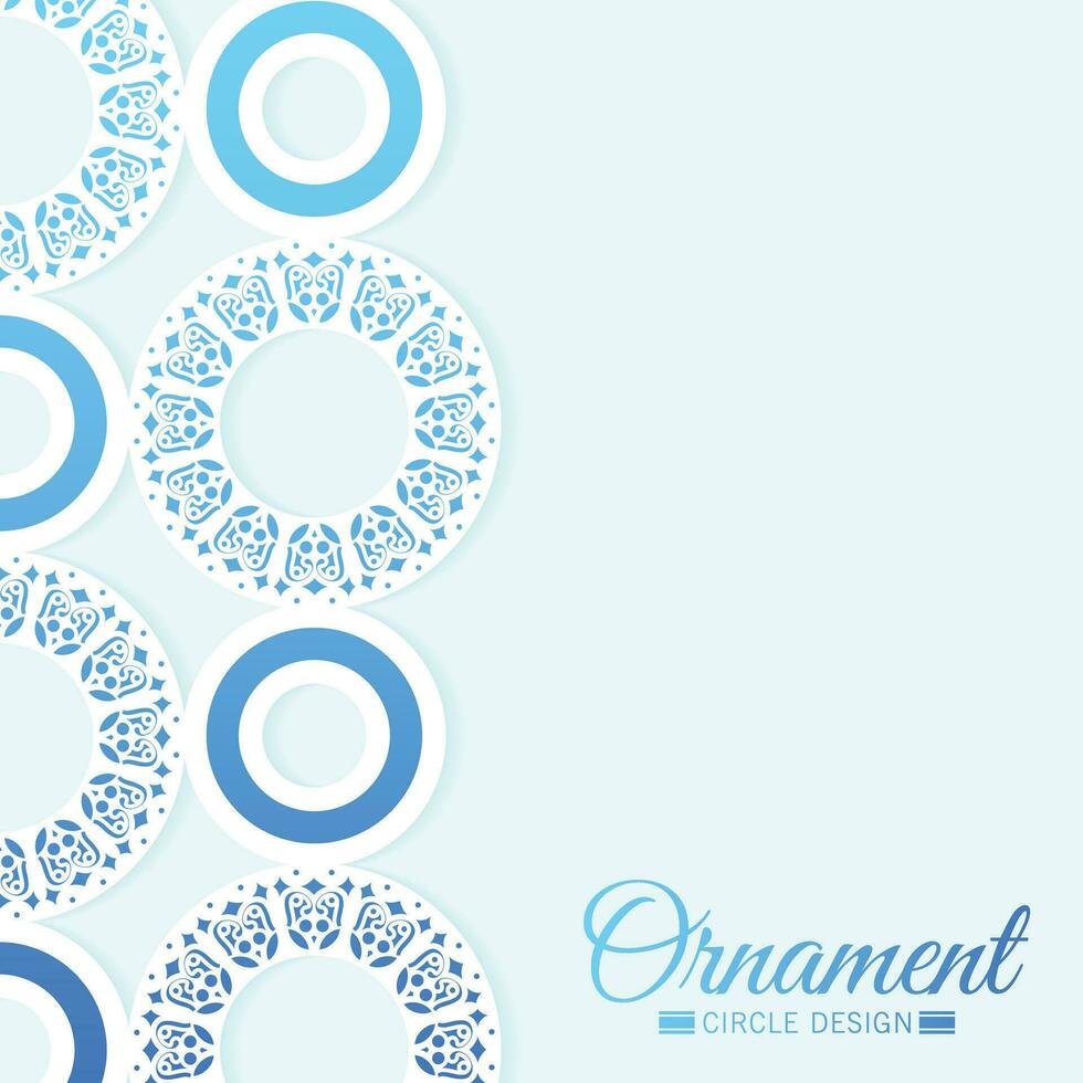 blue circle border pattern background vector